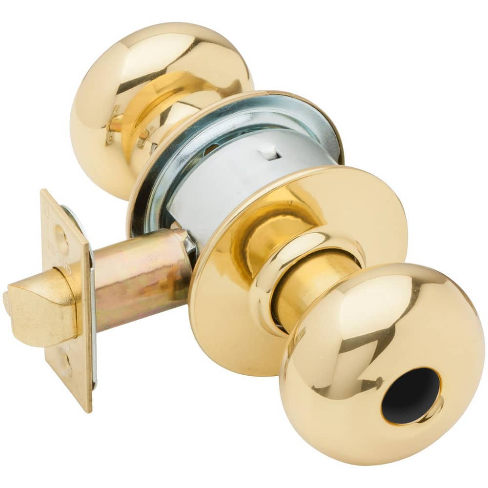 Knob Locksets, Type: Entrance , Key Type: Keyed Different , Material: Metal , Finish/Coating: Bright Brass , Compatible Door Thickness: 1-3/8