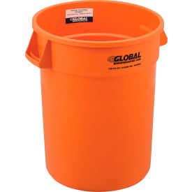 GoVets™ Plastic Trash Can - 32 Gallon Bright Orange 460BOR240