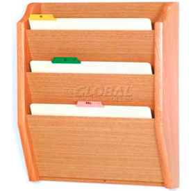 Wooden Mallet 3 Pocket Legal Size File Holder Light Oak CH17-3LO