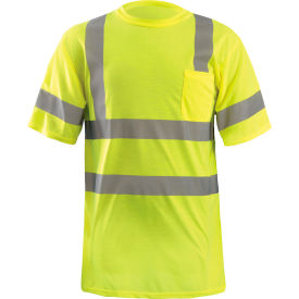 OccuNomix Wicking T-Shirt W/ Sleeve Stripes Class 3 ANSI Hi-Vis Yellow 5XL LUX-SSETP3-Y5X LUX-SSETP3-Y5X
