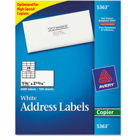 Avery® Self-Adhesive Address Labels for Copiers 1-3/8 x 2-13/16 White 2400/Box 5363