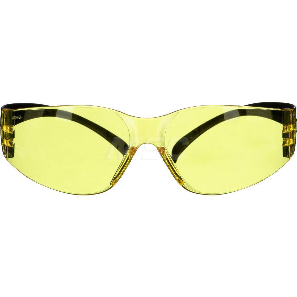 Safety Glass: Anti-Fog & Anti-Scratch, Polycarbonate, Amber Lenses, Frameless MPN:7100238183