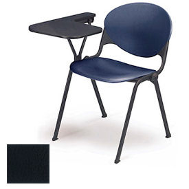 Designer Stacking Arm Chair Desk w/ Right Handed Tablet - Charcoal Seat & Back 2000-P01-WTR CHARCOAL