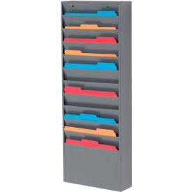 GoVets™ 11 Pockets - Medical Chart Hanging Wall File Holder - Gray 405806