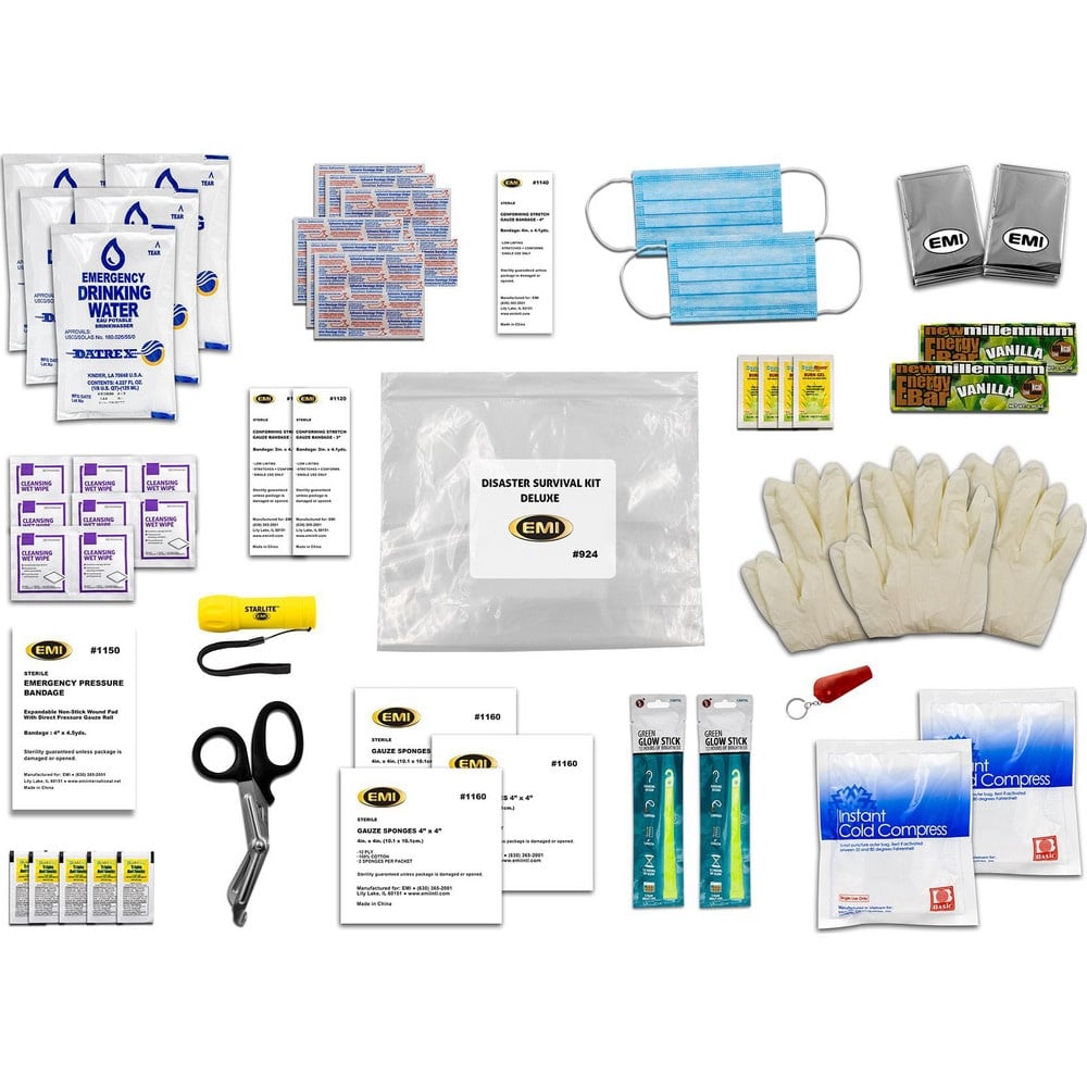 Emergency Prep Kits, Kit Type: Disaster Response, Earthquake Survival, Hurricane, Tornado , Container Type: Bag , Container Material: Plastic  MPN:924