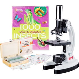 AmScope 120X-1200X 52-pc Beginner Microscope STEM Kit with Deluxe Insect Exploration Kit M30-BKI-PSI