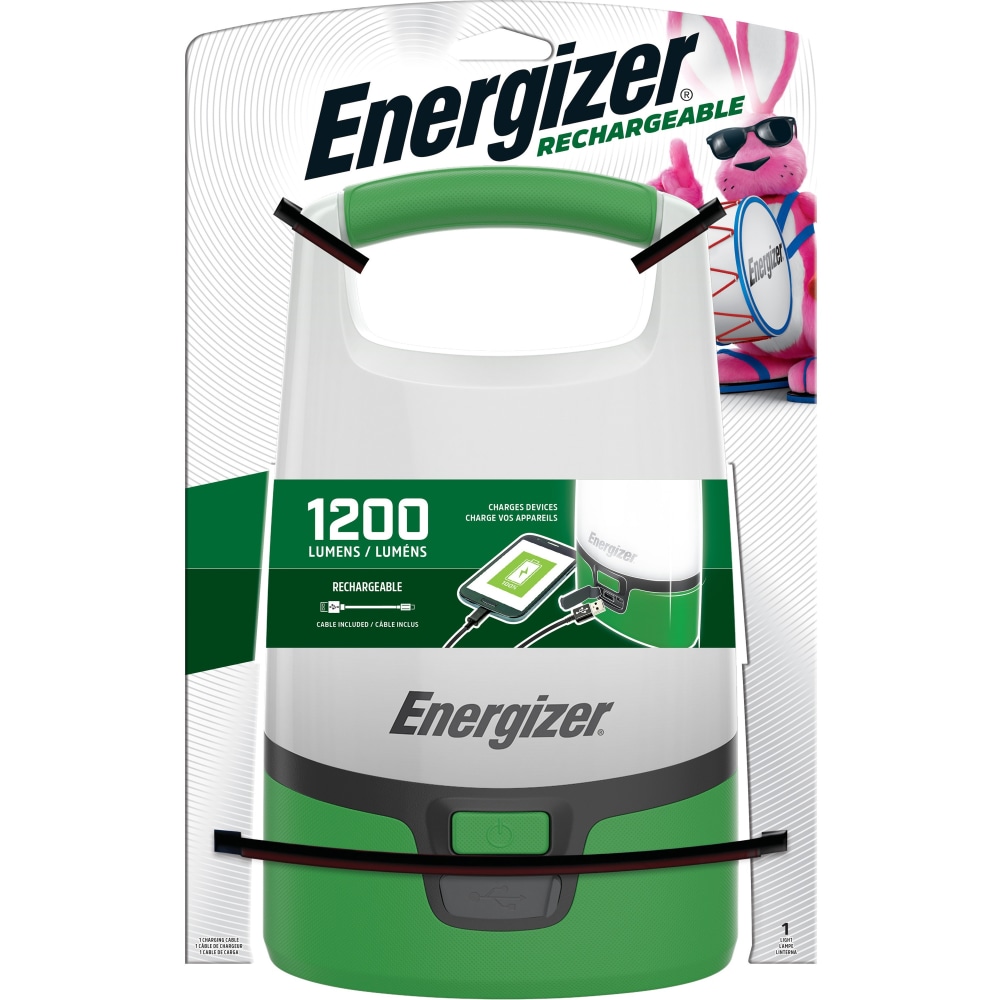 Energizer Vision Recharge LED Lantern - LED - 1200 lm Lumen - Lithium Ion (Li-Ion) - Battery Rechargeable - Battery - Green - 1 Each (Min Order Qty 2) MPN:ENALURL71