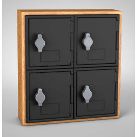 United Visual Products 2-Tier 4 Door Locker w/ Hasp Lock 12