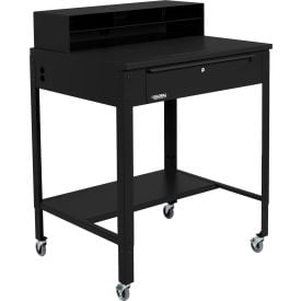 GoVets™ Flat Surfaced Mobile Shop Desk w/ Pigeonhole Riser 34-1/2