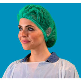 Pleated Polypropylene Bouffant Cap 100 Latex Free Green 24