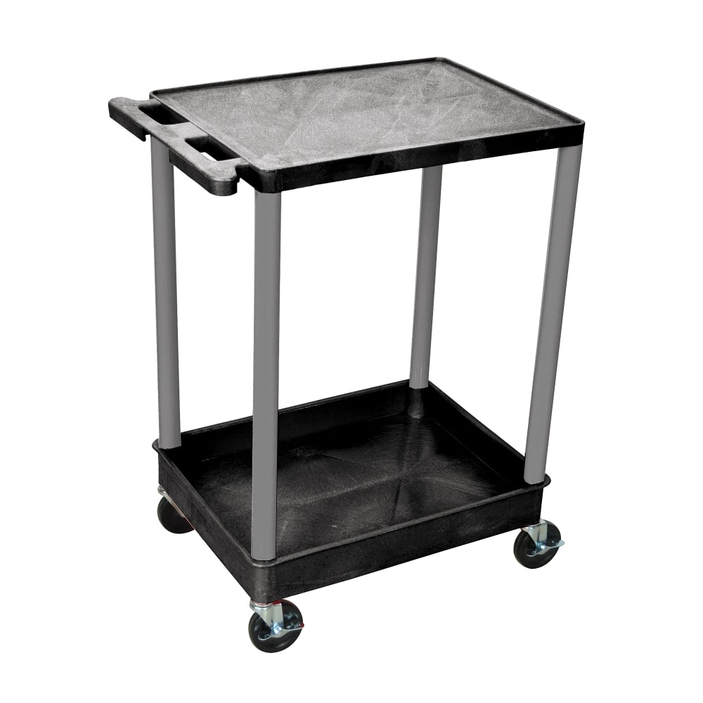 H. Wilson Plastic Tub Cart, 35 1/16inH x 24inW x 18inD, Black/Gray MPN:STC21-B