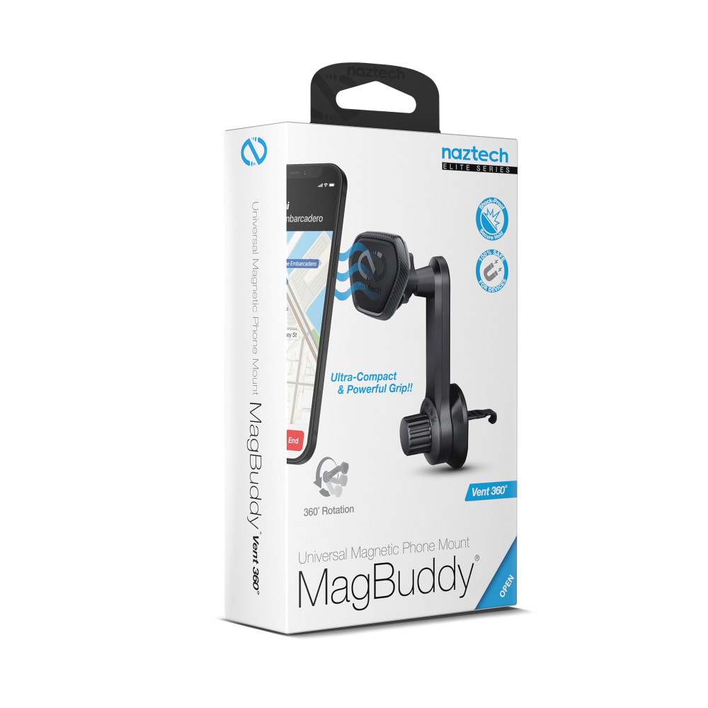 Naztech MagBuddy Elite Vent 360 Mount, Black (Min Order Qty 5) MPN:15442