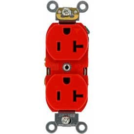 Leviton 5362-SR Duplex Receptacle Straight Blade Contractor Pack Red - Pkg Qty 10 5362-SR