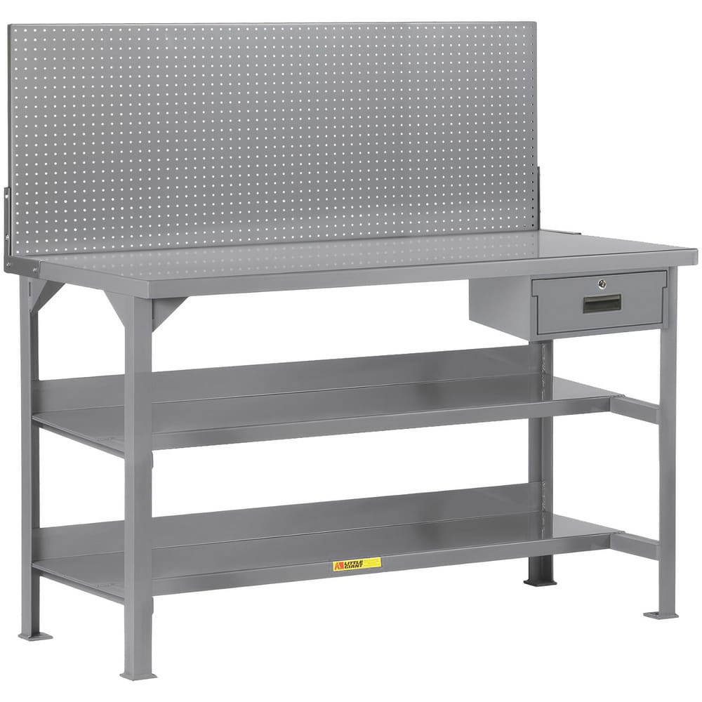 Stationary Work Benches, Tables, Bench Style: Heavy-Duty Use Workbench , Edge Type: Square , Leg Style: Fixed with Pre-Drill Holes for Anchoring  MPN:WST3-366036PBDR