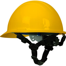 ERB® Americana® Cap with Accessory Slots 4-Point Mega Ratchet® & Chin Strap Yellow - Pkg Qty 12 WEL19782YE