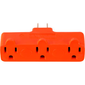 GoGreen Power 3 Outlet Tri-Tap Rubber Adapter GG-03418OR Orange - Pkg Qty 24 GG-03418OR