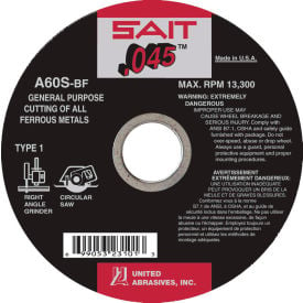 United Abrasives - Sait 23107 Cut Off Wheel Type 1 A60S 7