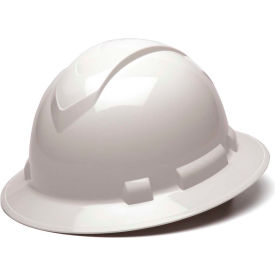 Ridgeline Full Brim Hard Hat White 4-Point Ratchet Suspension - Pkg Qty 12 HP54110