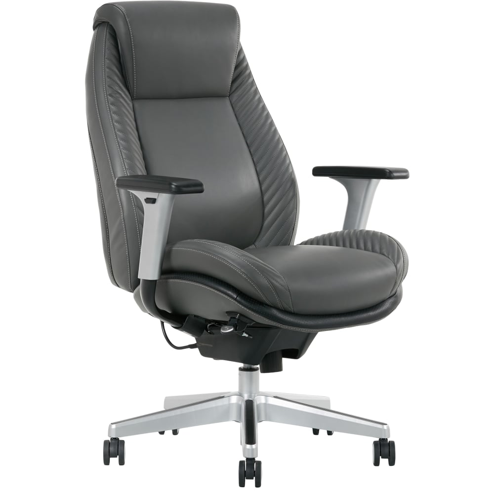 Serta iComfort i6000 Ergonomic Bonded Leather High-Back Manager Office Chair, Gray/Silver MPN:52082