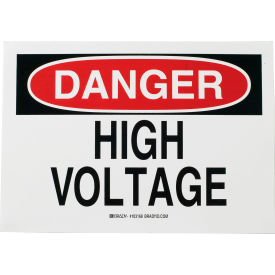 Brady® 84876 Danger High Volatge Sign Self-Adhesive Polyester 10