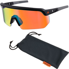 Ergodyne® Skullerz AEGIR-AFASM Half Frame Safety Glasses Orange Mirror Lens Matte Black Frame 55010