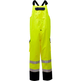 GSS Safety 6805 Class E Premium Bibs 2 Side Pockets 1 Cargo Pocket Lime S/M 6805-S/M