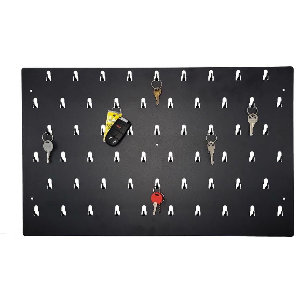 Industrial Key Rack, Powder Coated Steel, 57 Hooks, Black MPN:43188