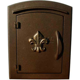 Manchester Locking Security Option with Decorative Fleur De Lis Door Manchester Faceplate in Bronze MAN-S-1402-BZ