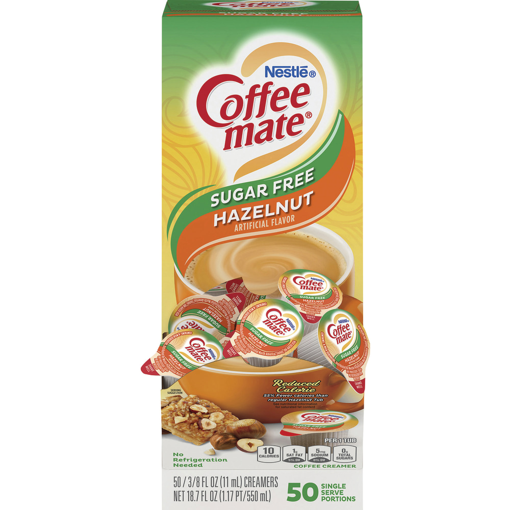 Nestle Coffee-mate Sugar-Free Hazelnut Creamer Singles, 0.38 Oz, Box Of 50 Singles (Min Order Qty 7) MPN:NES98468