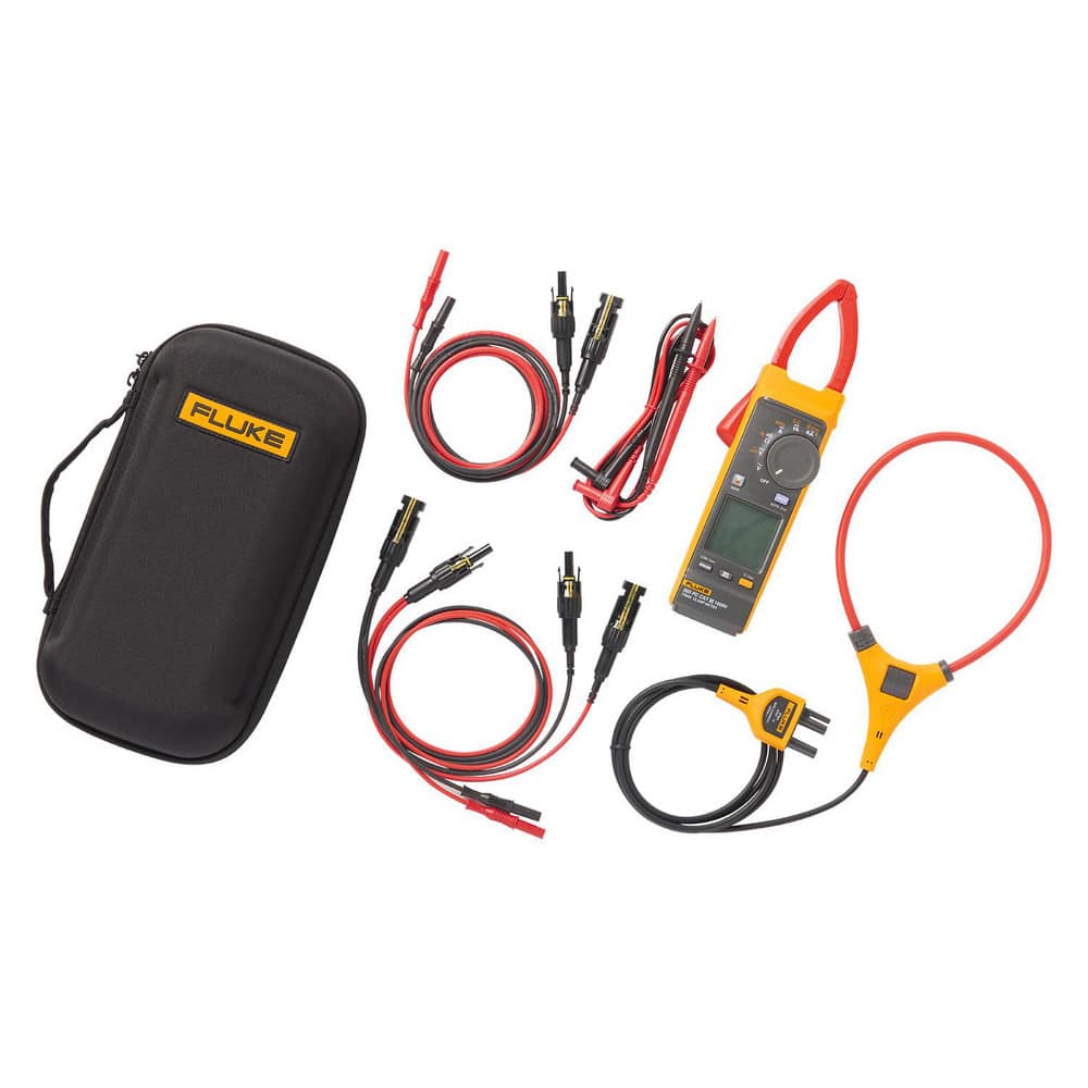 Electrical Test Equipment Combination Kits, Kit Type: Clamp Meter Test Kit , Maximum Voltage: 1000 VAC , Jaw Style: Flex , Jaw Capacity (mm): 34  MPN:FLK-393FC-PVLEA