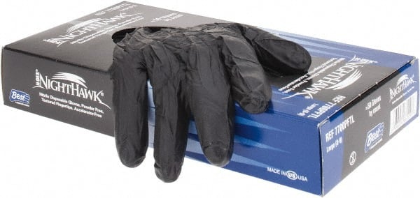 Disposable Gloves:  Size Large,  4.00 mil,  Nitrile-Coated,  Nitrile,  Industrial Grade, MPN:7700PFTL