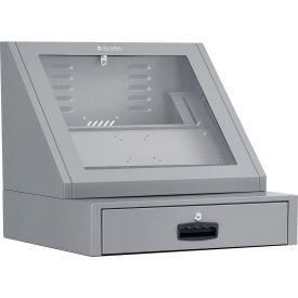 GoVets™ Countertop LCD Console Computer Cabinet Dark Gray 114DG273