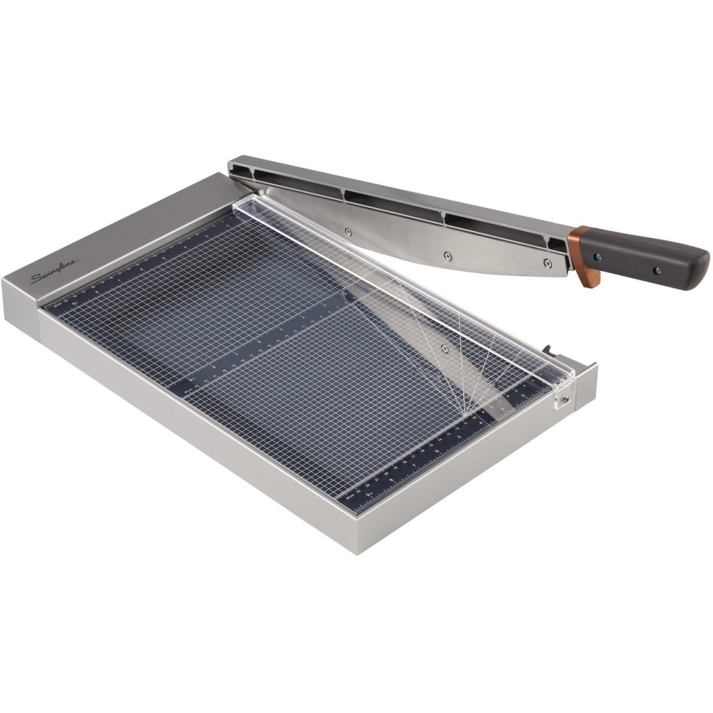 Swingline ClassicCut Guillotine Trimmer With EdgeGlow, 25inH x 14-1/8inW x 4-5/8inD, Silver (Min Order Qty 4) MPN:G7010006