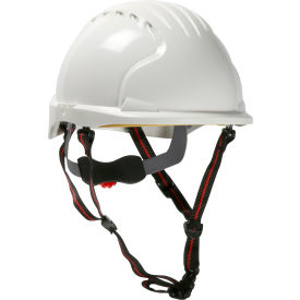 Evo 6151 Ascend Short Brim Safety Helmet HDPE Shell 6-Pt Suspension Wheel Ratchet Adj. White 280-EV6151S-CH-10