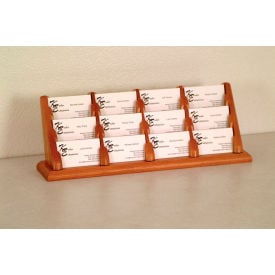 12 Pocket Counter Top Business Card Holder - Medium Oak BCC4-12MO