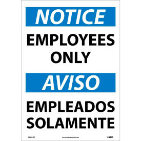 NMC™ Bilingual Vinyl Sign Notice Employees Only 14