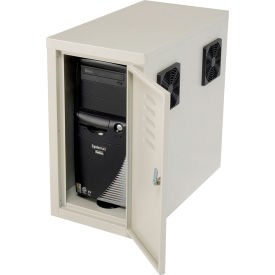 GoVets™ Orbit CPU Side Cabinet with Front/Rear Doors and 2 Exhaust Fans - Beige 309FBG249