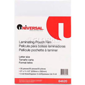 Universal Clear Laminating Pouches 3 mil 9 x 11 1/2 25/Pack UNV84620***