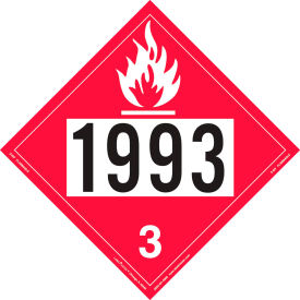 LabelMaster®Z-IDF Flammable Liquid Placard UN 1993 Permanent Vinyl 25/Pack Z-IDF