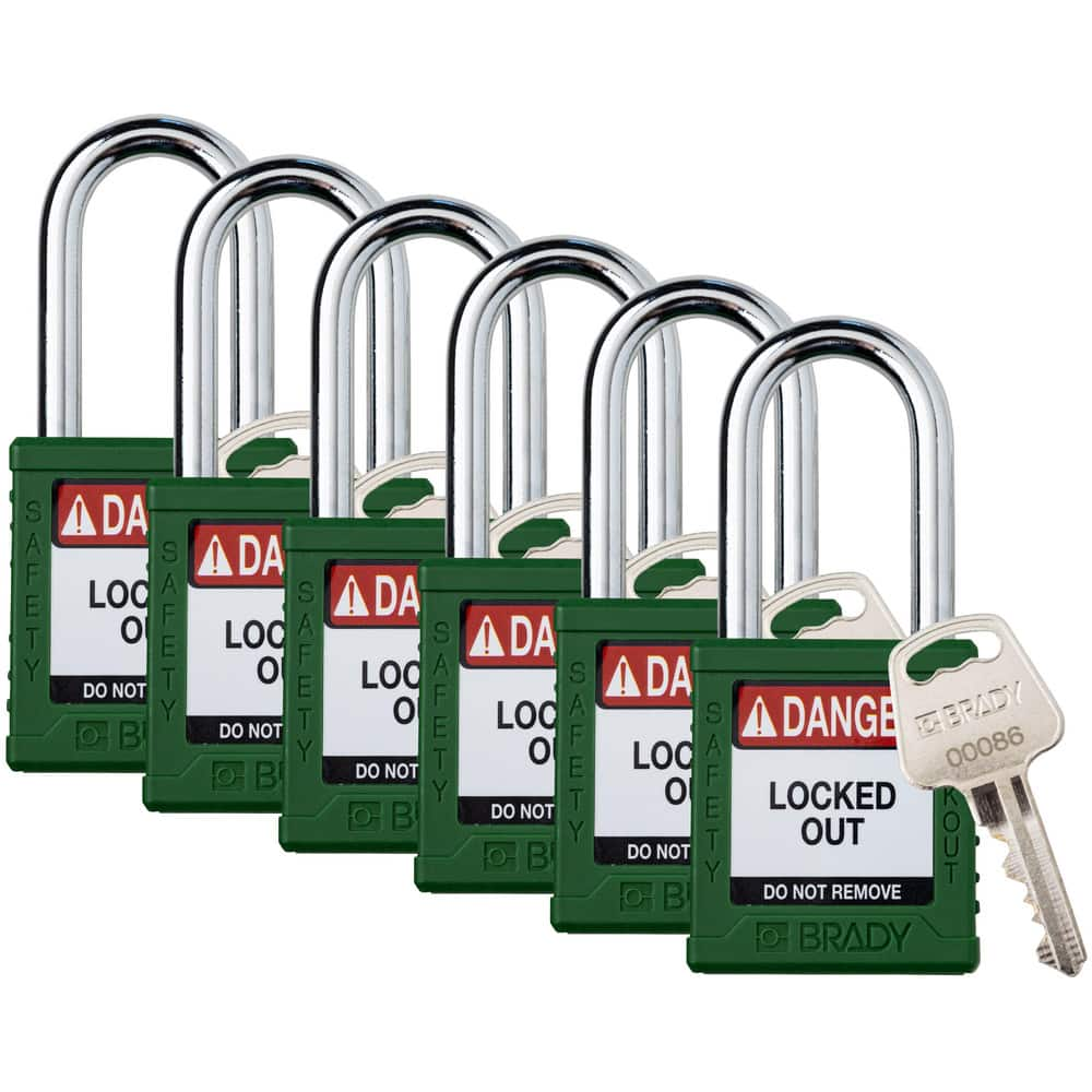 Lockout Padlocks, Legend: DANGER LOCKED OUT DO NOT REMOVE , Key Type: Keyed Different , Key Retaining: Retaining Key , Body Material: Nylon  MPN:153461