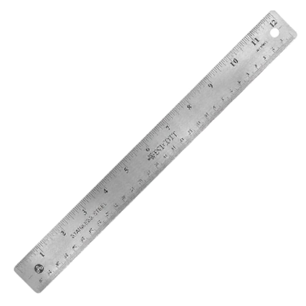 Westcott Stainless Steel Ruler, 12in/30cm (Min Order Qty 9) MPN:ACM50201