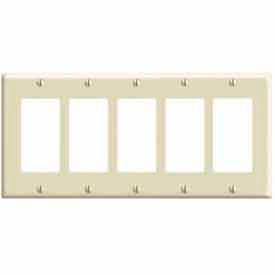 Leviton 80423-I 5-Gang Decora/Gfci Device Decora Standard Thermoset Ivory - Pkg Qty 10 80423-I