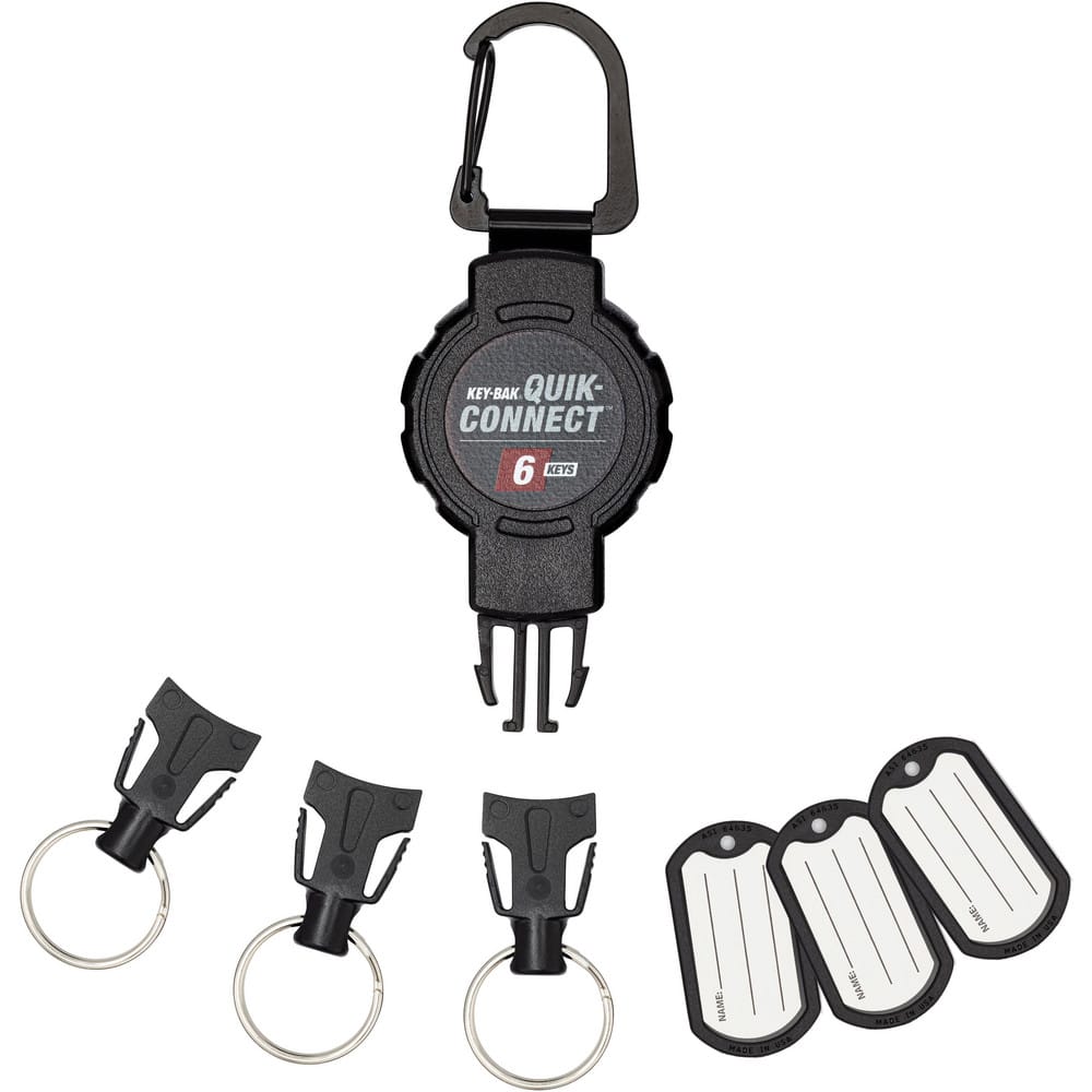 Retractable Key Rings & Gear Tethers, Type: Retractable Key Ring , Style: Carabiner , Interchangeable: Yes , Extended Length (Inch): 24 , Color: Black  MPN:0KM2-11A24