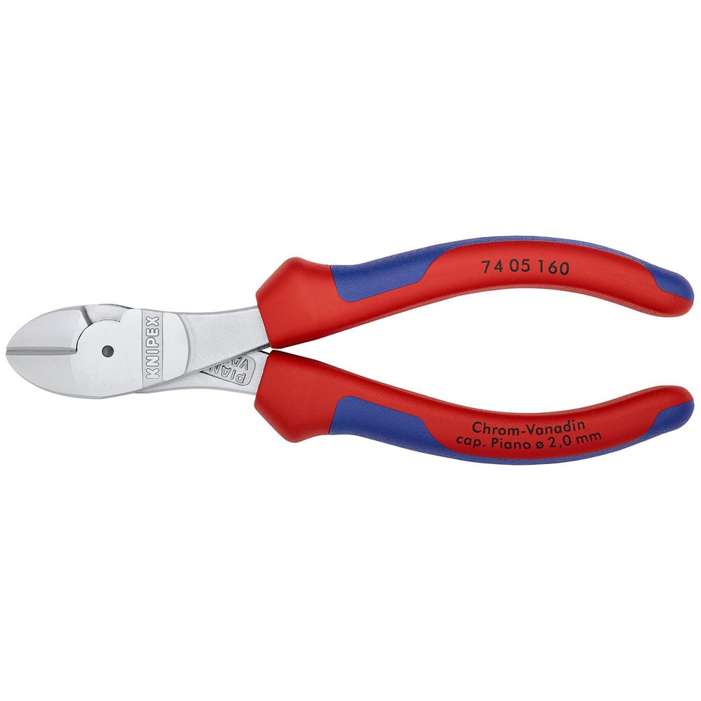 Cutting Pliers, Insulated: No , Overall Length (Inch): 5-1/2in , Head Style: Cutter, Diagonal , Cutting Style: Bevel , Handle Color: Red, Blue  MPN:74 05 160