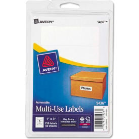 Avery® Print or Write Removable Multi-Use Labels 1 x 3 White 250/Pack 05436