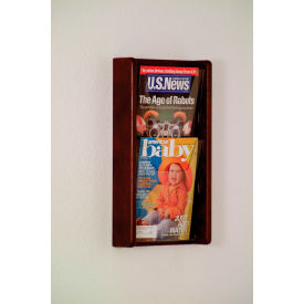 2 Pocket (2H) Acrylic & Oak Wall Display - Mahogany AC19-2MH