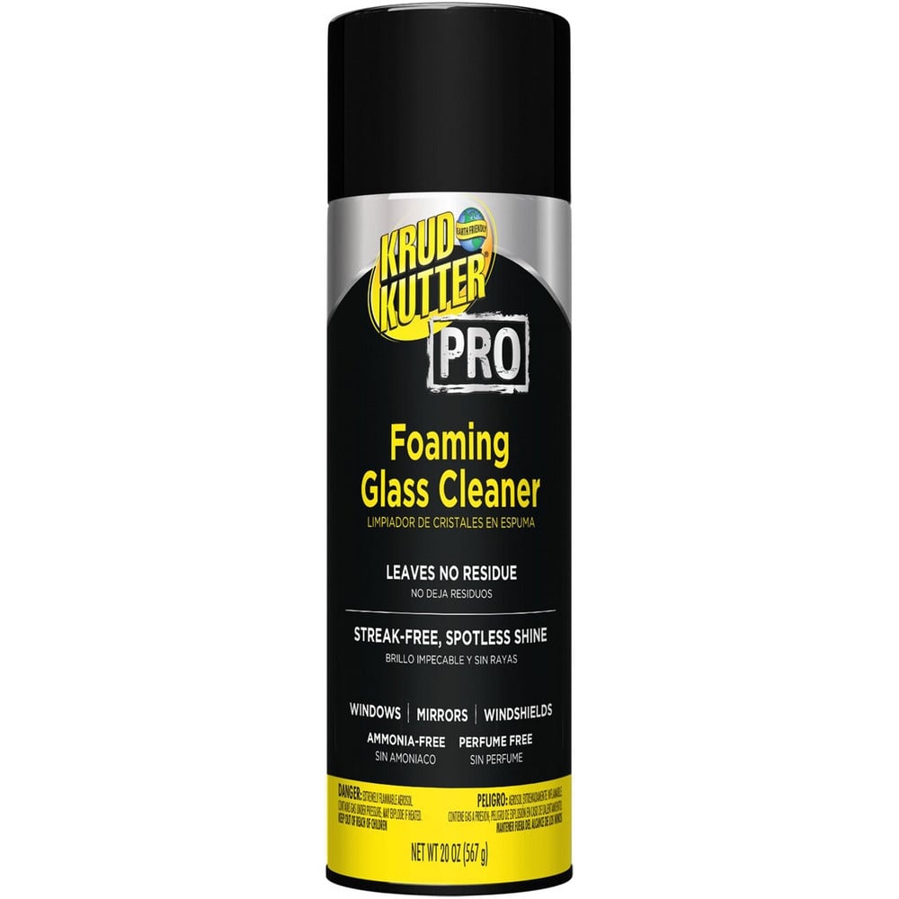 Krud Kutter Pro Glass Cleaner is a powerful foaming aerosol that effectively cleans a variety of glass surfaces with minimal dripping. Leaves a streak-free, spotless shine on glass, mirrors, windows, windshields and shower doors. MPN:381658