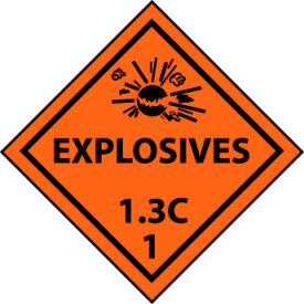 NMC™ Dot Explosives 1.3C 1 Placard Sign Rigid Plastic DL92R