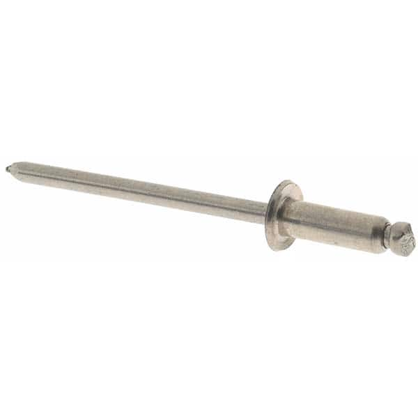 Open End Blind Rivet: Size 44, Dome Head, Stainless Steel Body, Stainless Steel Mandrel MPN:KP70601