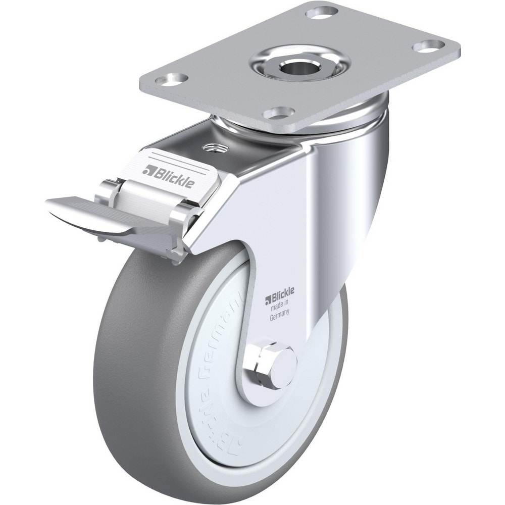 Top Plate Casters, Mount Type: Plate , Number of Wheels: 1.000 , Wheel Diameter (Inch): 4 , Wheel Material: Rubber , Wheel Width (Inch): 1-1/4  MPN:910428